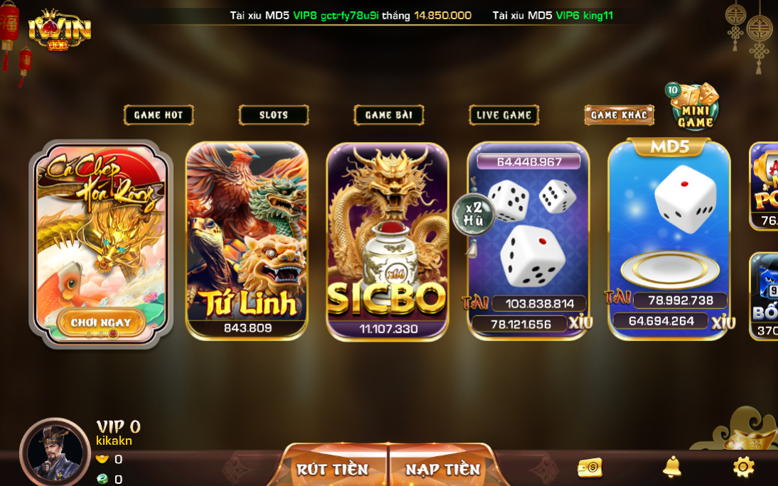 Các Tính Năng Nổi Bật Trong Game Bài iWin Club